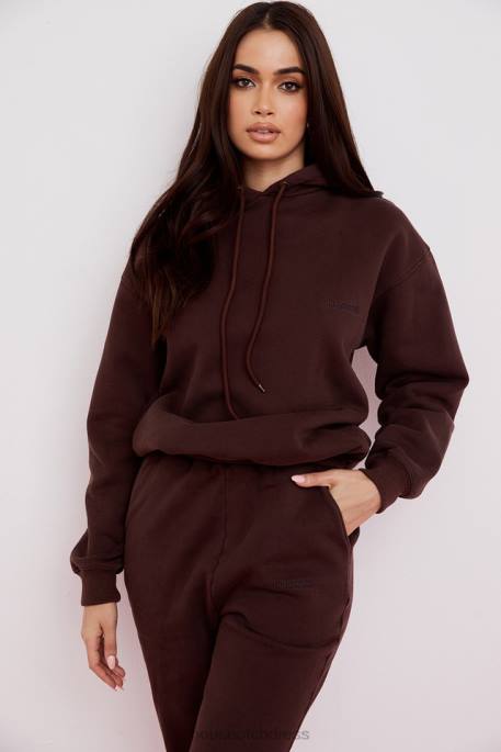 House of CB Halo Chocolate Oversized Hoodie Clothing 4H6N761