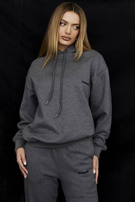 House of CB Halo Dark Grey Oversized Hoodie Clothing 4H6N726