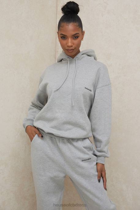 House of CB Halo Grey Oversized Hoodie Clothing 4H6N795