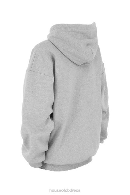 House of CB Halo Grey Oversized Hoodie Clothing 4H6N795
