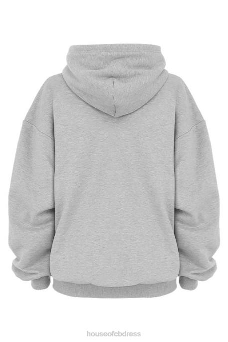 House of CB Halo Grey Oversized Hoodie Clothing 4H6N795