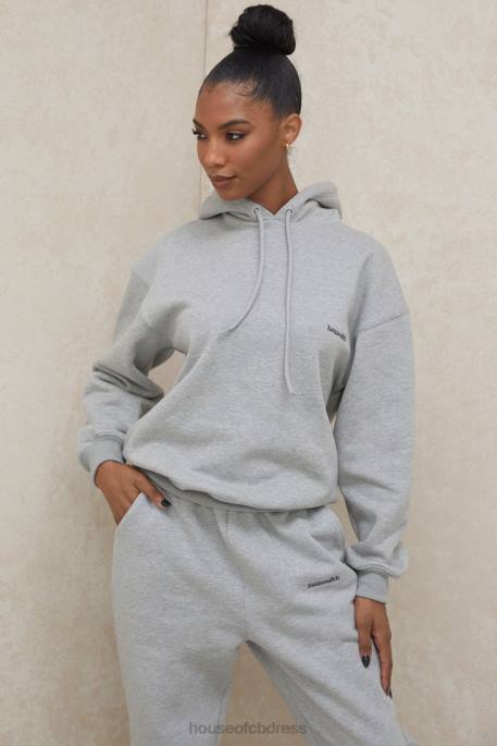 House of CB Halo Grey Oversized Hoodie Clothing 4H6N795