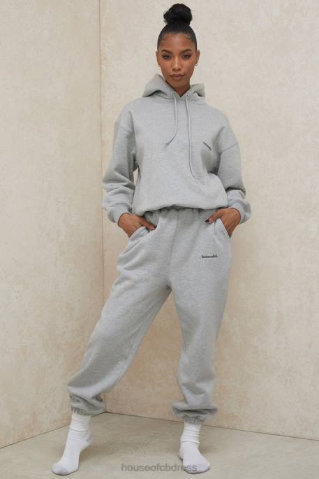 House of CB Halo Grey Oversized Hoodie Clothing 4H6N795