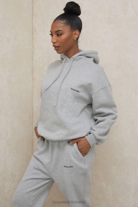 House of CB Halo Grey Oversized Hoodie Clothing 4H6N795