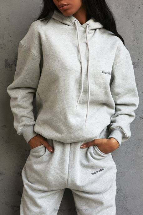 House of CB Halo Grey Oversized Hoodie Clothing 4H6N795