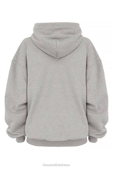 House of CB Halo Light Grey Oversized Hoodie Clothing 4H6N725