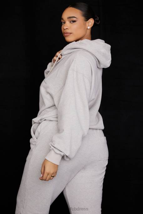 House of CB Halo Light Grey Oversized Hoodie Clothing 4H6N725