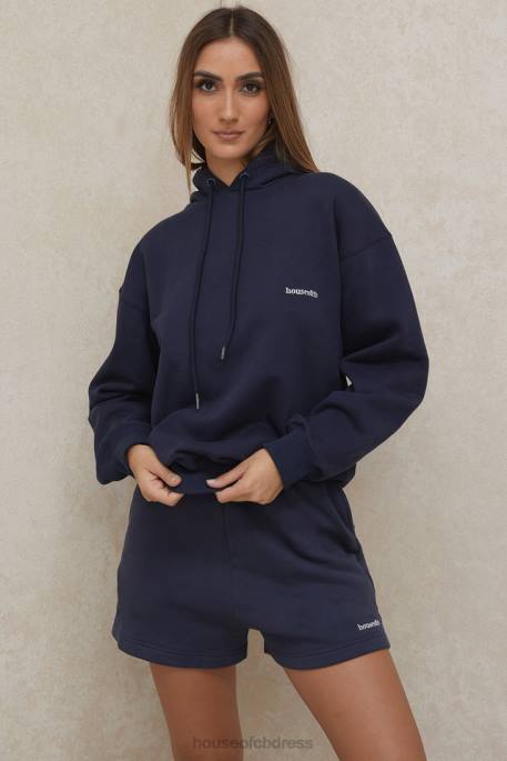 House of CB Halo Navy Oversized Hoodie Clothing 4H6N796