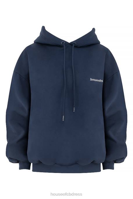 House of CB Halo Navy Oversized Hoodie Clothing 4H6N796