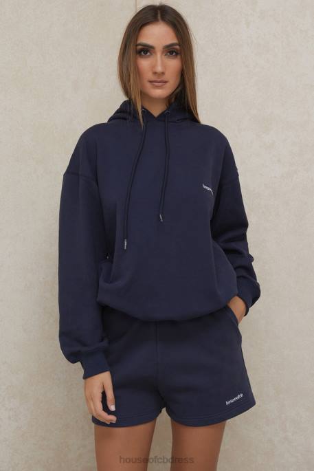 House of CB Halo Navy Oversized Hoodie Clothing 4H6N796