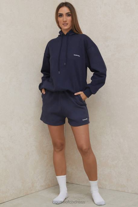 House of CB Halo Navy Oversized Hoodie Clothing 4H6N796