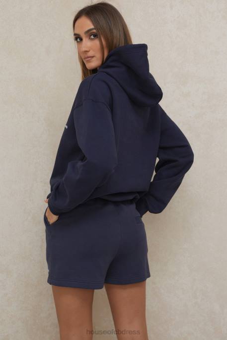 House of CB Halo Navy Oversized Hoodie Clothing 4H6N796