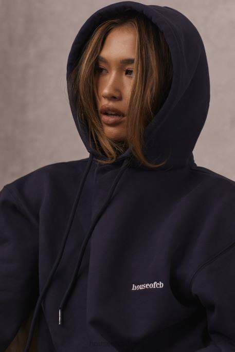 House of CB Halo Navy Oversized Hoodie Clothing 4H6N796