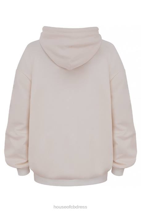 House of CB Halo Off White Oversized Hoodie Clothing 4H6N792