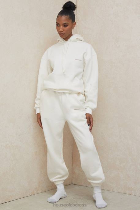 House of CB Halo Off White Oversized Hoodie Clothing 4H6N792