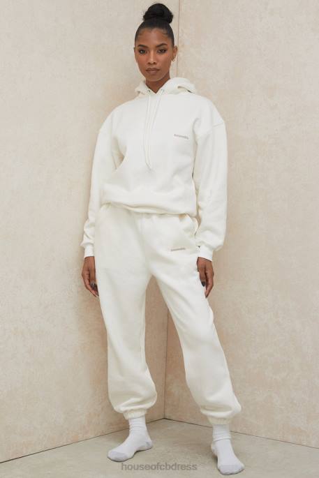 House of CB Halo Off White Oversized Hoodie Clothing 4H6N792