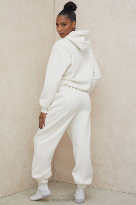 House of CB Halo Off White Oversized Hoodie Clothing 4H6N792