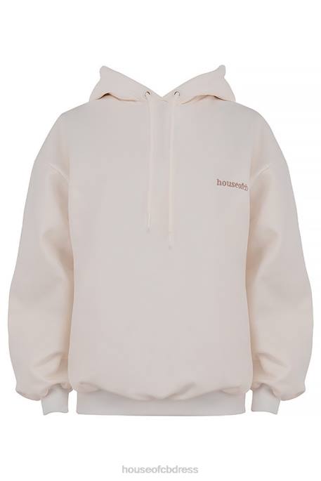 House of CB Halo Off White Oversized Hoodie Clothing 4H6N792