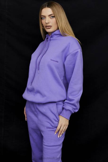 House of CB Halo Purple Oversized Hoodie Clothing 4H6N727