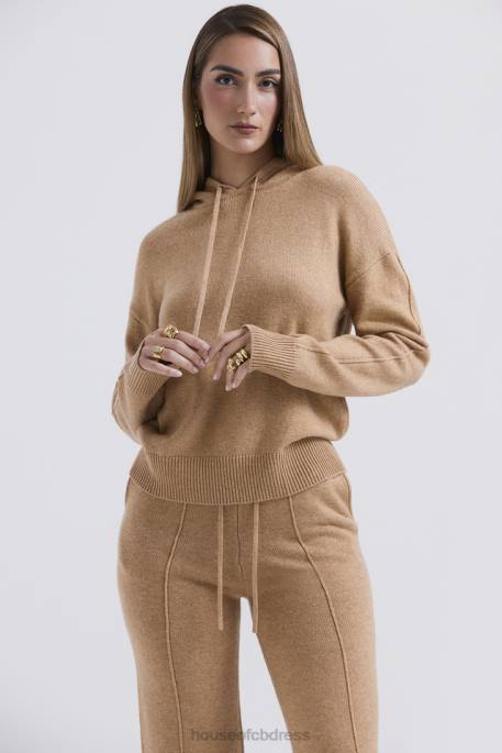 House of CB Jionni Camel Cashmere Blend Hoodie Clothing 4H6N651