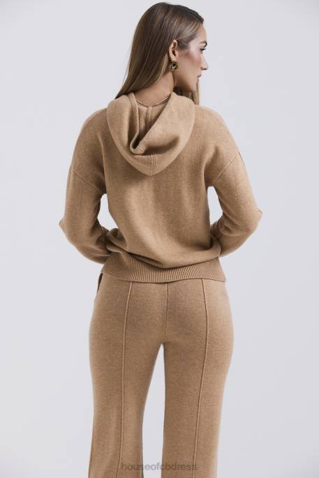 House of CB Jionni Camel Cashmere Blend Hoodie Clothing 4H6N651
