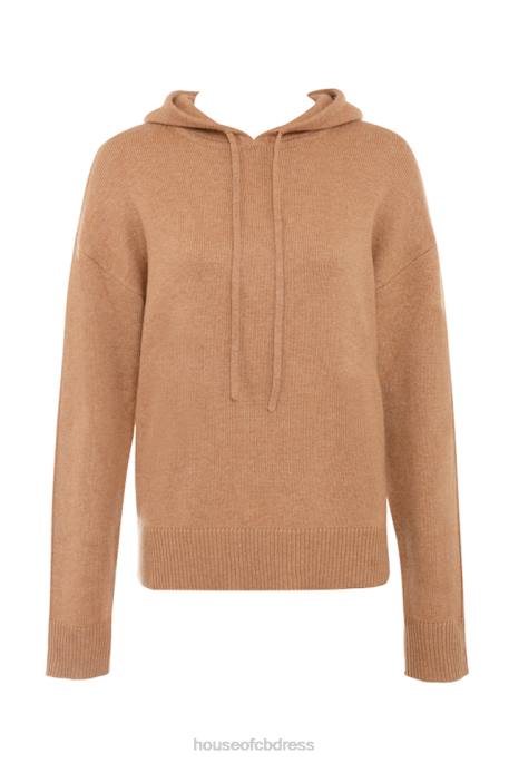 House of CB Jionni Camel Cashmere Blend Hoodie Clothing 4H6N651
