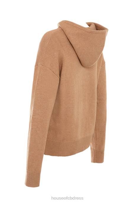 House of CB Jionni Camel Cashmere Blend Hoodie Clothing 4H6N651