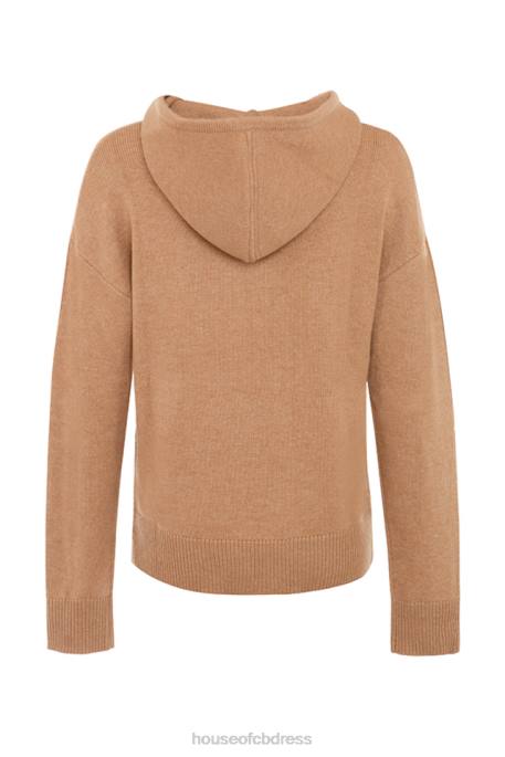 House of CB Jionni Camel Cashmere Blend Hoodie Clothing 4H6N651