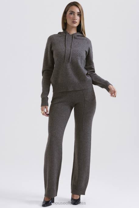 House of CB Jionni Charcoal Cashmere Blend Hoodie Clothing 4H6N650