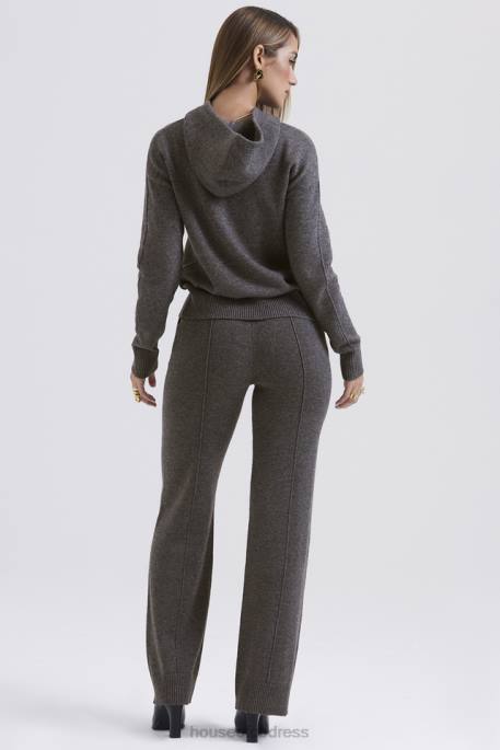 House of CB Jionni Charcoal Cashmere Blend Hoodie Clothing 4H6N650