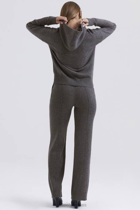 House of CB Jionni Charcoal Cashmere Blend Hoodie Clothing 4H6N650