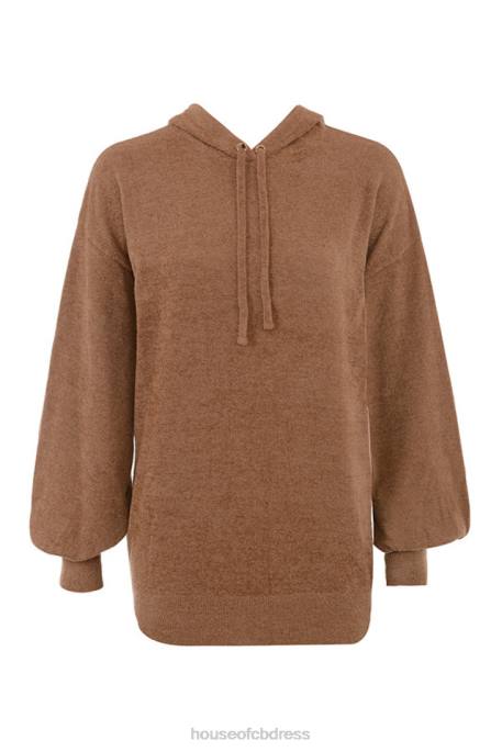 House of CB Lexi Toffee Slouchy Fit Hoodie Clothing 4H6N777