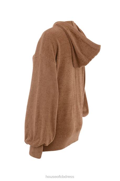 House of CB Lexi Toffee Slouchy Fit Hoodie Clothing 4H6N777