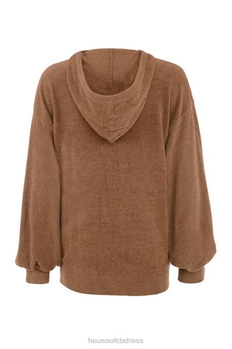 House of CB Lexi Toffee Slouchy Fit Hoodie Clothing 4H6N777
