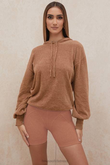 House of CB Lexi Toffee Slouchy Fit Hoodie Clothing 4H6N777