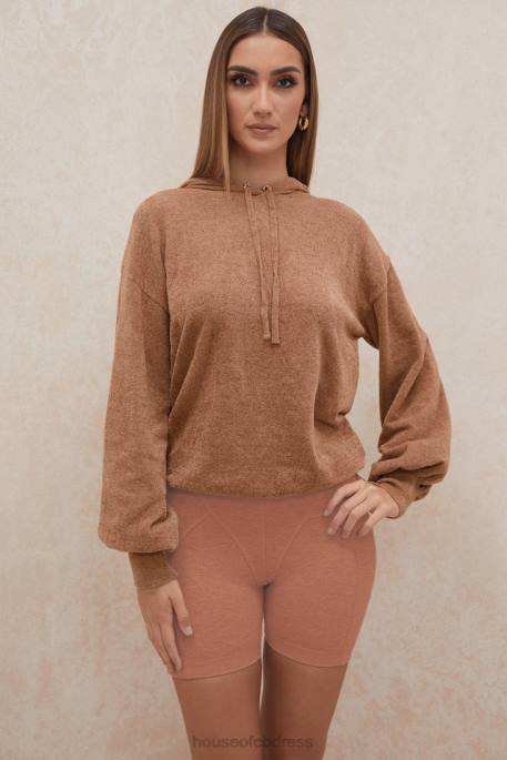 House of CB Lexi Toffee Slouchy Fit Hoodie Clothing 4H6N777