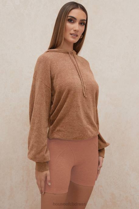 House of CB Lexi Toffee Slouchy Fit Hoodie Clothing 4H6N777