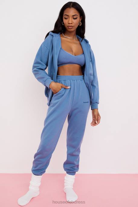 House of CB Storm Azure Zip Through Hoodie Clothing 4H6N769