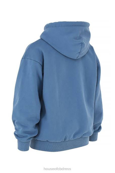 House of CB Storm Azure Zip Through Hoodie Clothing 4H6N769