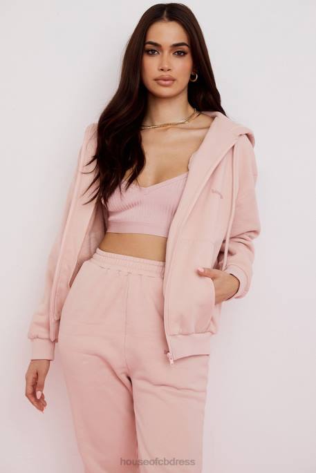 House of CB Storm Blush Blush Zip Through Hoodie Clothing 4H6N766