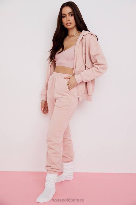 House of CB Storm Blush Blush Zip Through Hoodie Clothing 4H6N766