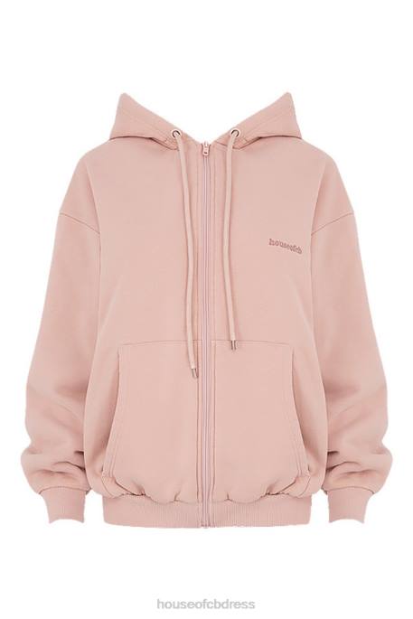 House of CB Storm Blush Blush Zip Through Hoodie Clothing 4H6N766