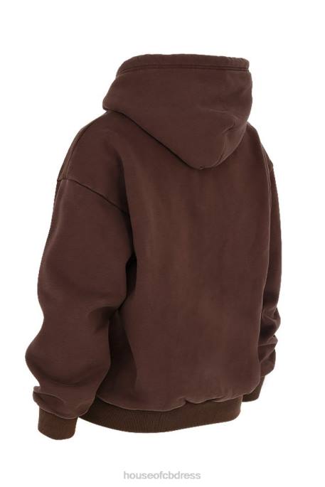 House of CB Storm Chocolate Zip Through Hoodie Clothing 4H6N767