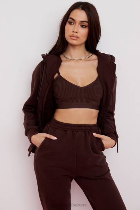 House of CB Storm Chocolate Zip Through Hoodie Clothing 4H6N767