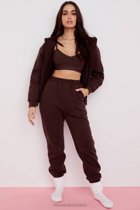 House of CB Storm Chocolate Zip Through Hoodie Clothing 4H6N767