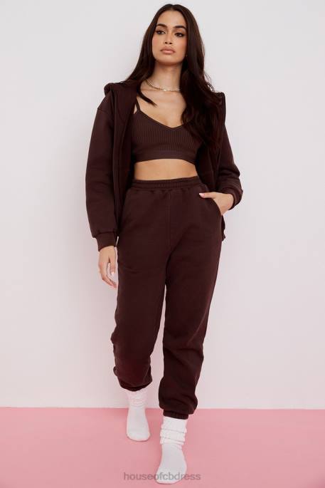 House of CB Storm Chocolate Zip Through Hoodie Clothing 4H6N767