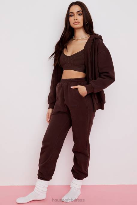 House of CB Storm Chocolate Zip Through Hoodie Clothing 4H6N767