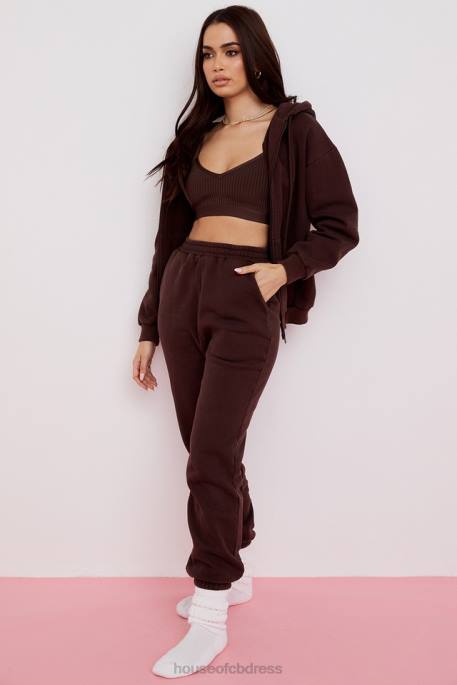 House of CB Storm Chocolate Zip Through Hoodie Clothing 4H6N767