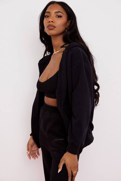 House of CB Storm Ink Zip Through Hoodie Clothing 4H6N768