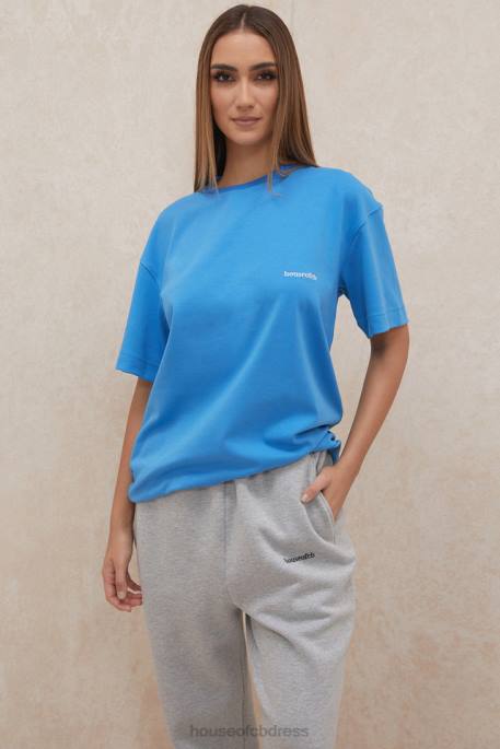 House of CB Quinn Blue Oversized Cotton Jersey T Shirt Clothing 4H6N788